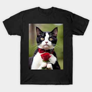 Cat with Roses T-Shirt